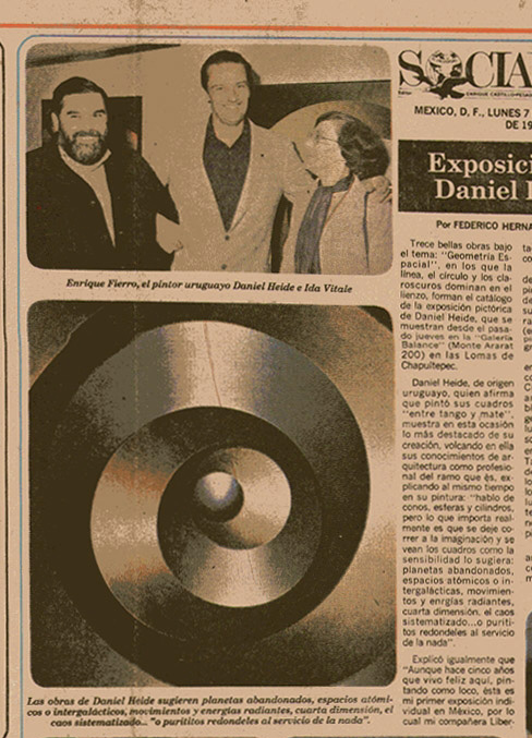 Exposición en México. Daniel Heide con Enrique Fierro e Ida Vitale